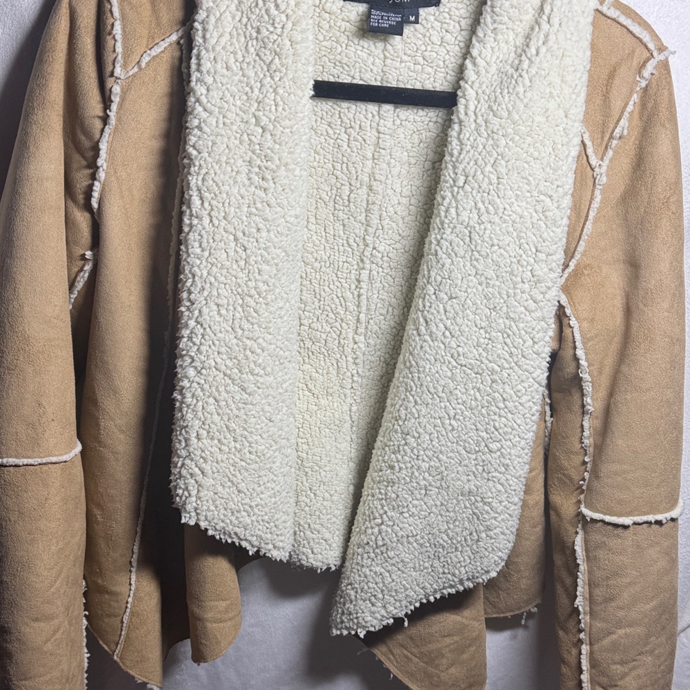 Cozy Tan Teddy Jacket with Soft Lining